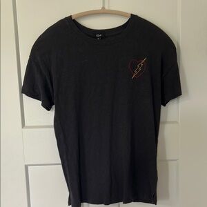 Rails Charcoal Tee with Red Heart and Lightning Bolt